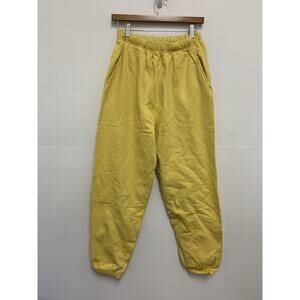NWT Daily Drills Yellow Elastic Waist Drawstring Pull On Jogger Pants XS/S